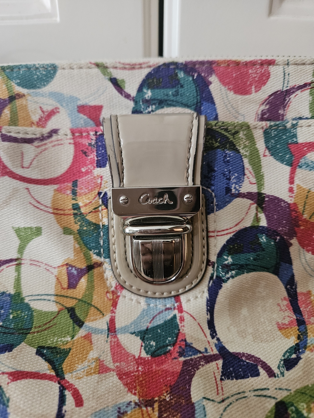 Coach Poppy Signature Graffiti Scribble Monogram Canvas Crossbody Y2k Pop Retro - Picture 3 of 9